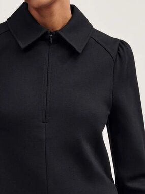 Me+Em Shirt Collar Swing Top In Black Size 4